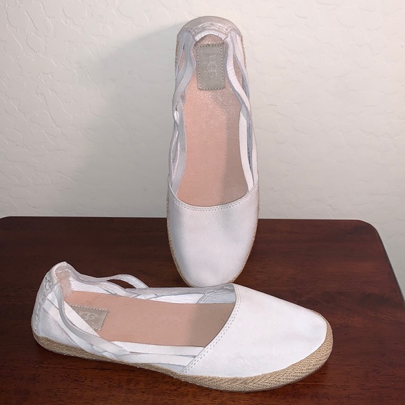 UGG SIZE 10 BRAND NEW ESPADRILLE SUEDE SLIP ON FLATS - Picture 1 of 10